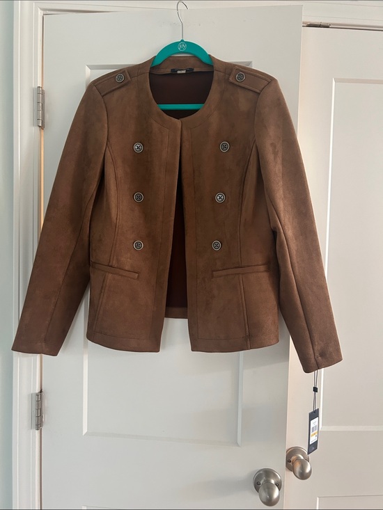 Tommy Hilfiger Jackets & Blazers - Brown Women's Suede Double-Breasted Jacket Brand New Tommy Hilfiger Faux